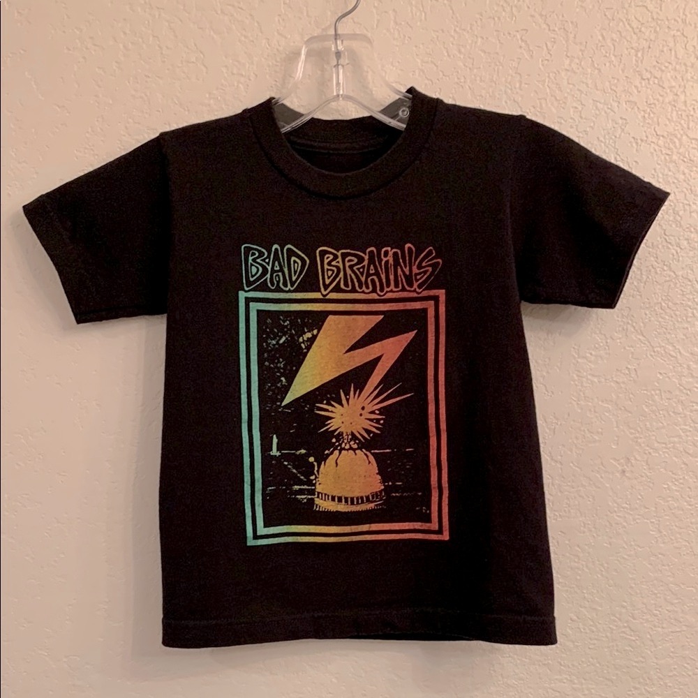 Boys black with rasta fade graphic tee “Bad Brains”